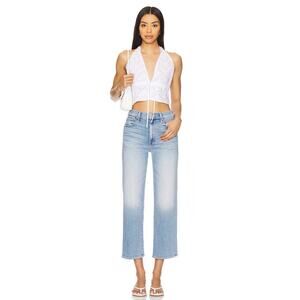 Mother The Rambler Zip Ankle Jeans Straight Leg Going Dutch Blue Size 33 NWT